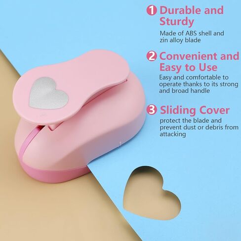 2 Inch Heart Punch, Heart Shaped Hole Punch for Weddings, Scrapbooking, Card Making, Junk Journaling and Homemade Confetti in Saudi Arabia