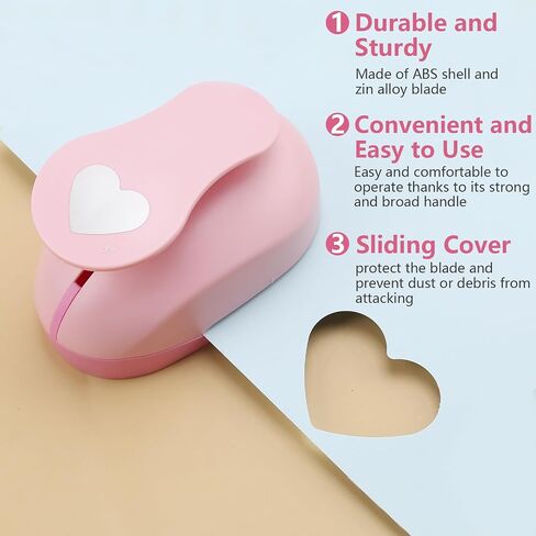 2 Inch Heart Punch, Heart Shaped Hole Punch for Weddings, Scrapbooking, Card Making, Junk Journaling and Homemade Confetti in Saudi Arabia