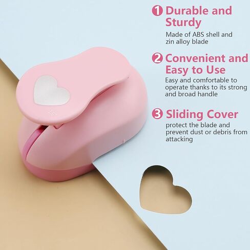 2 Inch Heart Punch, Heart Shaped Hole Punch for Weddings, Scrapbooking, Card Making, Junk Journaling and Homemade Confetti in Saudi Arabia
