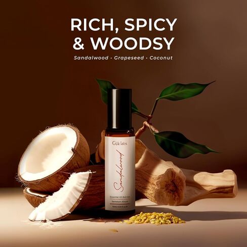 زيت نجيل الهند العطري رول أون من جيا لابس (10 مل) - رائحة عشبية خشبية in Kuwait
