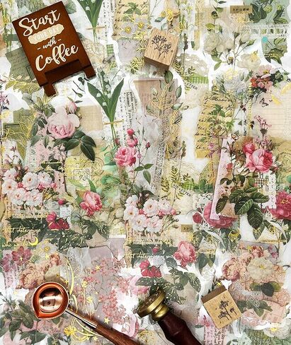 ملصقات نباتية، 60 قطعة من الملصقات الجمالية الصغيرة العتيقة لمستلزمات سجل القصاصات، ملصقات فطر Cottagecore مقاومة للماء من الفينيل لمذكرات الكمبيوتر المحمول in Kuwait