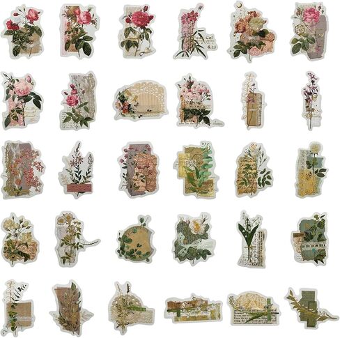 ملصقات نباتية، 60 قطعة من الملصقات الجمالية الصغيرة العتيقة لمستلزمات سجل القصاصات، ملصقات فطر Cottagecore مقاومة للماء من الفينيل لمذكرات الكمبيوتر المحمول in Kuwait