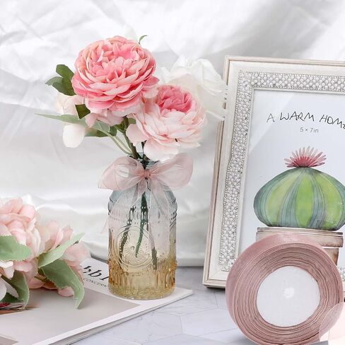 شريط الأورجانزا الأبيض مقاس 0.8 بوصة لتغليف الهدايا، شريط شيفون بطول 50 ياردة، أشرطة قماشية شفافة لباقة الحرف اليدوية وحفلات الزفاف وعيد الميلاد in Saudi Arabia