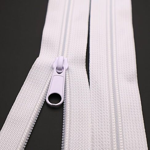 #5 White Nylon Coil Zippers by The Yard 10 Yards Bulk Zippers with 25pcs Zipper Pulls Sliders for DIY Sewing Crafts Bags Purses YIGUANXIN in Kuwait