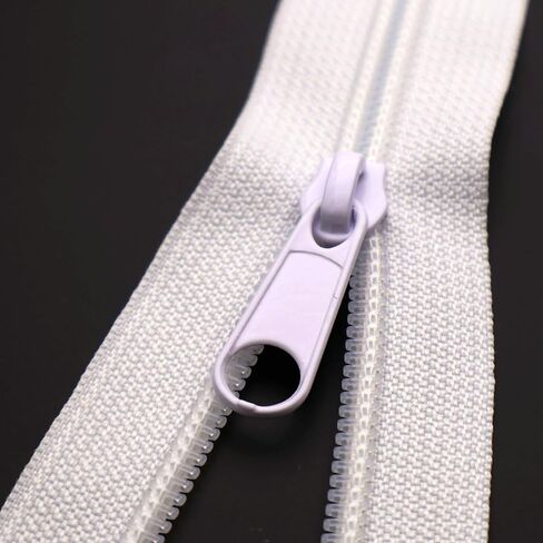 #5 White Nylon Coil Zippers by The Yard 10 Yards Bulk Zippers with 25pcs Zipper Pulls Sliders for DIY Sewing Crafts Bags Purses YIGUANXIN in Kuwait