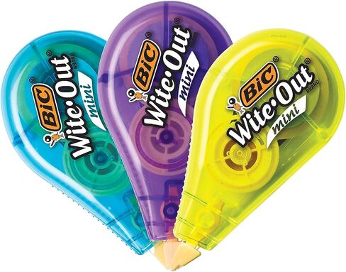 BIC Wite-Out Mini Correction Tape, White, 3/Pack (WOTMP31-WHI) in Saudi Arabia