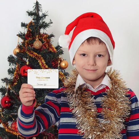 KINGLAKE GARDEN 100PCS Blank Coupon Cards 3.5'' x2'' Redeem Gift Card Coupon Book Gift Voucher Gift Certificates for Him, Her, Mom, Wife, Husband, Business, Spas, Christmas (Gold) in Kuwait