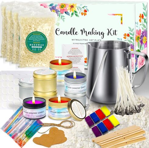 axphsox Complete Candle Making Kits for Adults Beginners, DIY Candle Making Supplies Include Beeswax, Wicks, Wicks Sticker, Candle Tins - Arts & Crafts Kits in Saudi Arabia