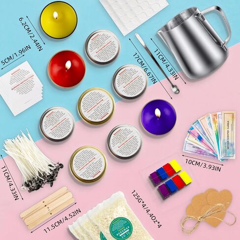 axphsox Complete Candle Making Kits for Adults Beginners, DIY Candle Making Supplies Include Beeswax, Wicks, Wicks Sticker, Candle Tins - Arts & Crafts Kits in Saudi Arabia