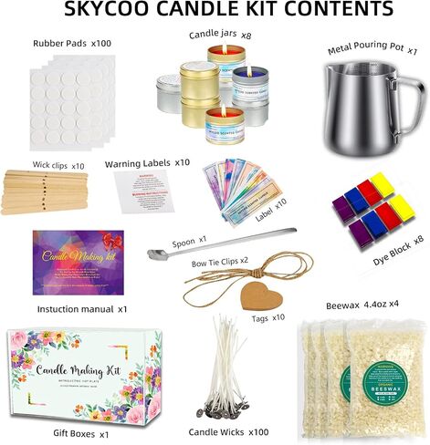 axphsox Complete Candle Making Kits for Adults Beginners, DIY Candle Making Supplies Include Beeswax, Wicks, Wicks Sticker, Candle Tins - Arts & Crafts Kits in Saudi Arabia