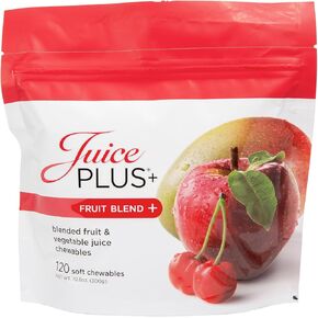 11 Different Red/Orange/Yellow Fruits Formulated in Juice Plus Fruit Blend,A Delicious Vegan Chewable Gummy for Kids & Adults to Intake Multi-Vitamins & Antioxidants,120 Count per Bag for 60 Servings