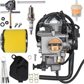 TRX500FE Carburetor Fit for Honda TRX500FE TRX500 FM Foreman 500 4X4 2005-2011 Carb with Air Filter and Fuel Petcock Valve