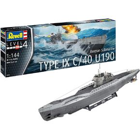 Revell RV05167 Kit 1:144-German Submarine Type IX C/40 (U190), Unpainted