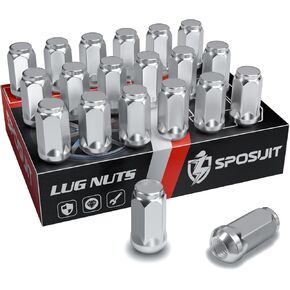 Sposuit M14x1.5 Lug Nuts - Replacement for 2012-2018 Ram 1500, 2019-2024 Ram 1500 Classic - Closed End Black Lug Nut(20 Pcs)
