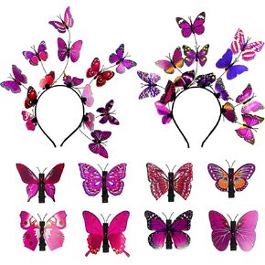 Butterfly Fascinator Hat Butterfly Headband For Women Butterfly Crown Headpiece Birthday Halloween Party Costume Headpiece 2 Pieces