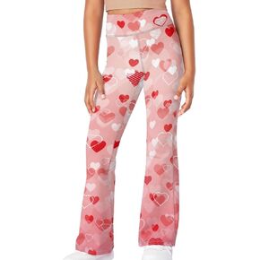 Workout Bootleg Athletic Pants No See-Through Bell Bottoms Elastic Dance Yoga Flared Leggings for Teen Girls 5-14