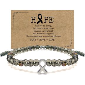 LAMIBEE Bracelet For A Cause, Crystal Bead Bracelet, Awareness Ribbon Bangle Bracelets, Wristbands for Awareness, Protection Surfer String Bracelet for Men, Women in Kuwait