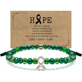 LAMIBEE Bracelet For A Cause, Crystal Bead Bracelet, Awareness Ribbon Bangle Bracelets, Wristbands for Awareness, Protection Surfer String Bracelet for Men, Women in Kuwait