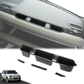 Co-pilot Front Organizer Tray Compatible with Land Rover Defender 90/110/130 2020-2023 Accessories, Dashboard Side Storage Box ABS Black