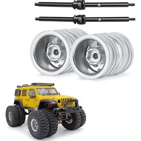 RCHUBAM RC Front Wheel Rims with CVD Drive Shaft for 1/24 Axial SCX24 Deadbolt Bronco C10 RC Crawler Car