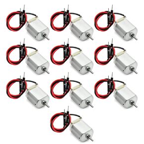 10Pcs DC Motor 1-6V Electric Motor with Wire 130 Motor Miniature DC Motors Micro Mini Motor for Robotics Projects, RC Boat DIY Airplane Car, Science Experiments
