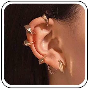 Vintage Devil Claw Ear Cuff Earrings Dragon Claw Ear Climber Crawler Earrings Gothic Claw Cartilage Ear Wrap Earrings Devil Claw Clip On Cuff Earrings Jewelry for Women (Gold)