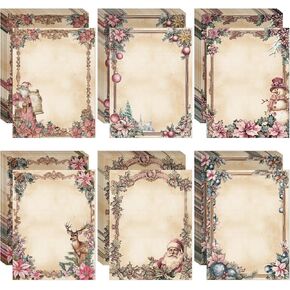 100 Sheets Christmas Stationery Paper 11" x 8.5" Holiday Stationery Paper Christmas Letterhead Winter Decorative Writing Paper for Xmas Notes Greeting Cards Invitation Office School Printing
