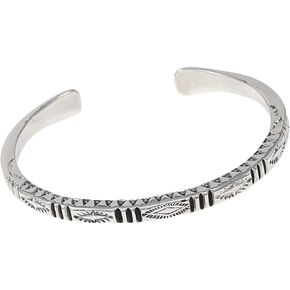 Men's Solid 925 Sterling Silver Bar Cuff Bangle Bracelet - Adjusable Size