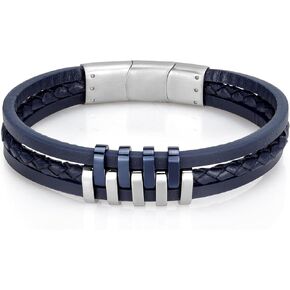 Leather Bracelets for Men - Ideal Jewelry Gifts for Men - Mens Bracelet with Premium stainless steel