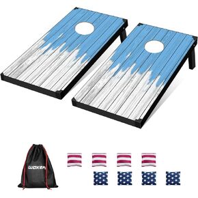 مجموعة ألعاب Cornhole Board لعبة خارجية: مجموعات فتحات الذرة MDF مقاس 3ftx2ft مع حقائب، مجموعة ألعاب Cornhole مع لوحتين Cornhole، 8 أكياس فول وحقيبة حمل، مجموعة ألعاب لوحة ثقب الذرة للفناء والفناء الخلفي والشاطئ والتخييم