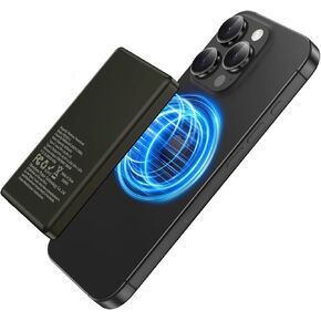 Wireless Portable Charger Magnetic Fast Charging for iPhone 16 Pro Max/16 Plus/16 Pro/16 15 Pro Max 14 13 12,10000mAh Power Bank 20W with USB C Cable for Goolge Pixel 9 Pro XL,Moto G Stylus/Power 2024