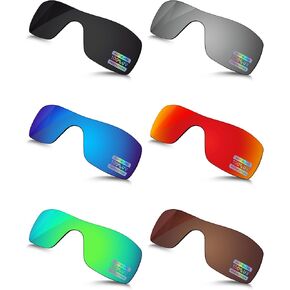 Bowyer 6 Pieces POLARIZED Replacement Lenses for Oakley Oil Rig Sunglasses - Black + Titanium Mirror + Surf Blue Mirror + Fire Red Mirror + Jade Green Mirror + Brown
