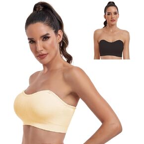 OBICUM Strapless Bras for Women Comfortable Non-Slip Silicone Bandeau Bra Seamless Tube to Bra