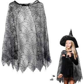 Halloween Spiderweb Cape for Halloween Cosplay Birthday Party Decoration Spider Web Cape for Women Unisex Adult Masquerade