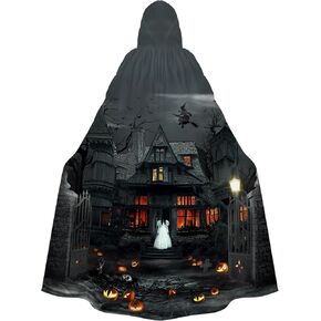 Invoibler Hooded Robe Cloak Halloween Cosplay Costumes for Adult Men Women Scary Dark Party Capes