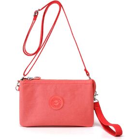 WITERY Wristlet Purse for Women - Waterproof Nylon Multi Pocket Small Clutch Purse with Shoulder and Wrist Straps