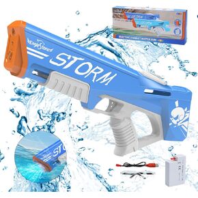 EagleStone Shark Electric Water Gun for Kids,Automatic Water Squirt Gun with Cool LED Light,Up to 33FT Shooting Range,1500mAh Large-Capacity Battery,Summer Pool Favor,Outdoor Beach Pool Toys