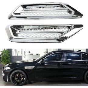 TuTuYa 1 Pair Universal Car Hood Vent Louver Scoop Cover Air Flow Intake, Car Hood Scoop Vent Bonnet Cover Decorative Universal, Gloss Black
