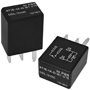 871E-1A-D-R1 U15 Relay (Pack of 2) - 12VDC 35A 4 Pin Automotive Relay General Purpose Relay