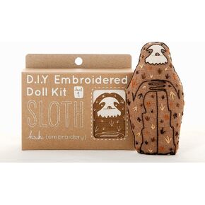 Kiriki Press DIY Embroidery Doll Kit - Skill Level 1 - Beginner to Advanced Embroidery Kits for Adults Teens (3 Skill Levels) | Animal Embroidery Kit - Screen Printed Pattern (Bat - Level 1) in Saudi Arabia