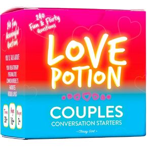 Couples Conversation Starter Card Game for Adults - 240 Fun Questions for Date Night & Romantic Relationships - Couples Gift for Intimacy, Travel & Deep Connections - Love Potion