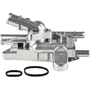Upgraded Aluminium Engine Coolant Thermostat Housing Replacement for 256002G600 25600-2G600, Thermostat Housing kit Compatible with 2008-2010 Hyundai Sonata/Kia Rondo, 2009-2010 Kia Optima