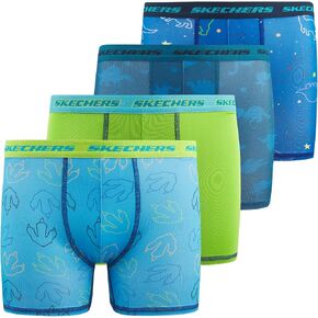 Sketchers Boys Underwear 4 Pack Boxer Briefs for Boys Durable Stretch Breathable Moisture Wicking