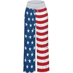 Women's Comfy Pajama Pants Stretch Drawstring Lounge Pant Wide Leg Soft Casual Palazzo Yoga Pants Sleep PJ Bottoms