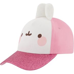 Molang Kids Baseball Hat, Girls Adjustable Ball Cap with 3D Ears and Curved Brim, Hook and Loop Closure Strap, Multi, One Size