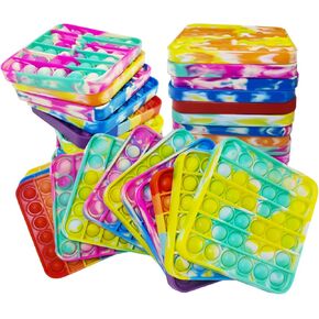 12 PCS Pop Fidget Sensory Toys for Party Favors,Push Pop Bubble Silicone Squeeze Sensory Toys for Kids Adult Autism Special Needs Stress Relief Gift for Birthday Christmas Valentine Classroom Prizes