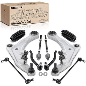 A-Premium Set of 10, Front Lower Control Arm, Sway Bar Link, Inner Outer Tie Rod End, Compatible with Nissan Maxima 2009 2010 2011 2012 2013 2014 V6 3.5L