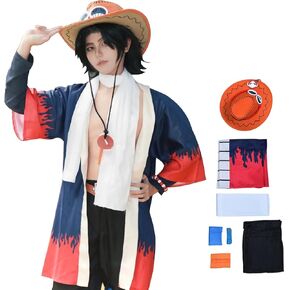 Portgas D Ace Cosplay Costume Ace Jacket Overcoat Breeches Shorts Anime Uniform Suit With Hat Halloween Outfits