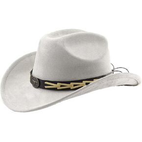 Western Cowboy Hat for Women Men with Band Wide Brim Suede Cowboy Cowgirl Hat Western Style Hat