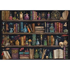 MAXBYE Magic Book Shelf Diamond Art Painting Kits for Adults Beginners, 5D DIY Full Drill Paint with Diamond, Diamond Art Kit Gem Art for Home Wall Decor 12x16inch